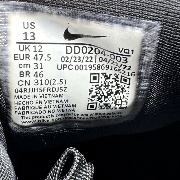 Nike Quest 5 Sneakers Black Athletic Road Running Shoes Men's Size 13 DD0204-003 - Picture 9 of 11